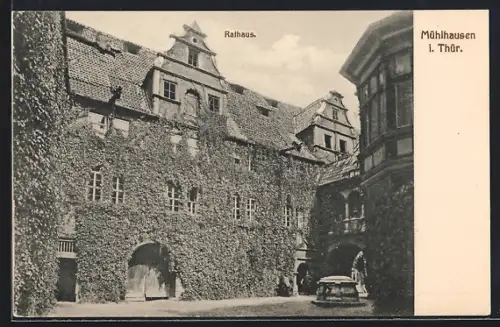 AK Mühlhausen i. Thür., Blick auf das Rathaus