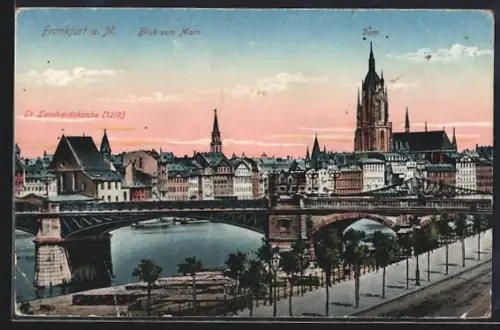 AK Frankfurt a. M., Blick vom Main