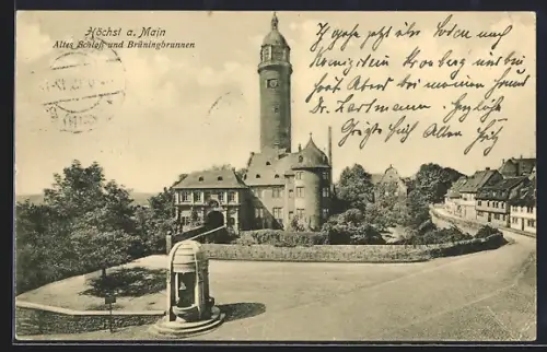 AK Höchst a. Main, Altes Schloss, Brüningbrunnen