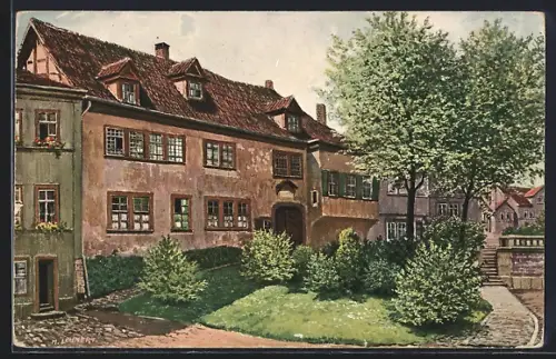 Künstler-AK Eisenach, Partie am Bachhaus