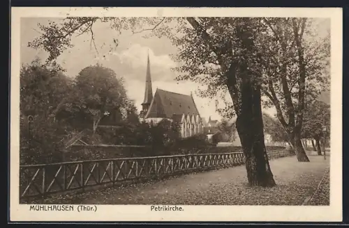 AK Mühlhausen /Thür., Blick auf die Petrikirche