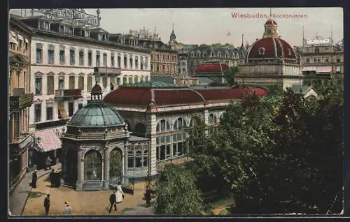 AK Wiesbaden, Partie am Kochbrunnen