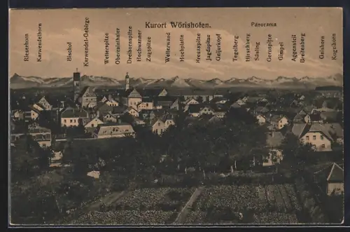 AK Bad Wörishofen, Panorama mit Bergen