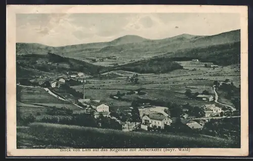 AK Lam /Regental, Ortsansicht mit Arberkette