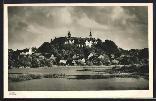 AK Plön, Ortsansicht mit Schloss