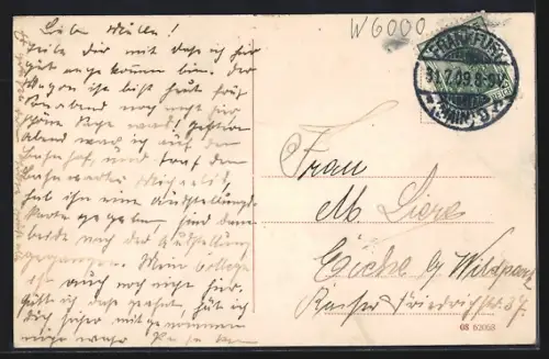 AK Alt-Frankfurt, Mainpartie am Eisernen Steg