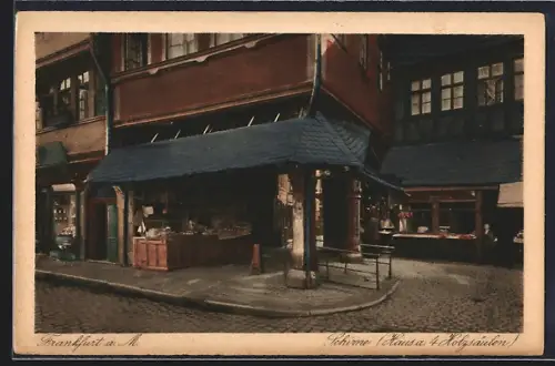 AK Alt-Frankfurt, Schirne, Haus auf 4 Holzsäulen