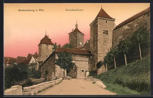 AK Rothenburg o. Tbr., Blick auf das Kobolzeller Tor