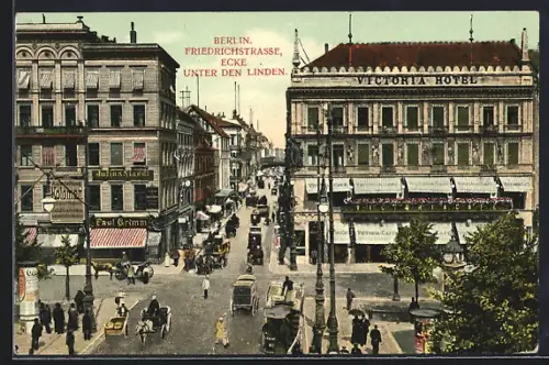 AK Berlin, Victoria Cafe in der Friedrichstrasse Ecke Unter den Linden