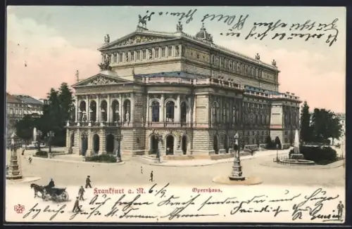 AK Frankfurt a. M., Partie am Opernhaus