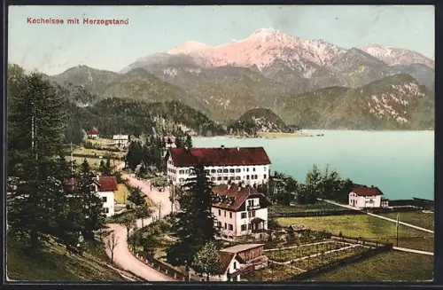 AK Kochelsee, Herzogstand, Seeufer, Alpenpanorama