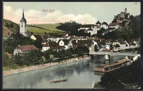 AK Bad Hals, Ortsansicht, Kirche, Burgruine