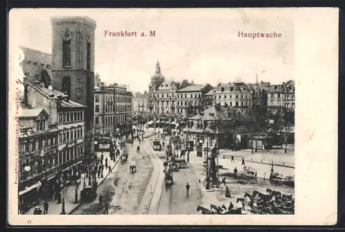 AK Frankfurt a. M, Hauptwache, Strassenbahn