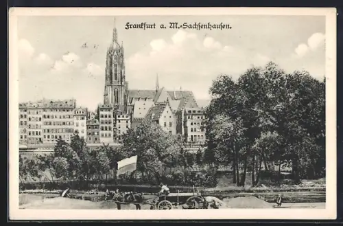 AK Frankfurt-Sachsenhausen, Blick auf Altstadt und Dom
