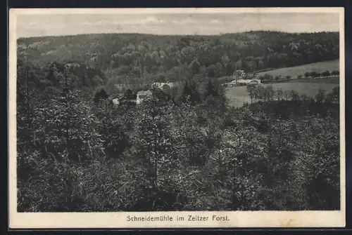 AK Schneidemühle im Zeitzer Forst, Hotel zur Zeitzer Schweiz, Bes. W. Prätor