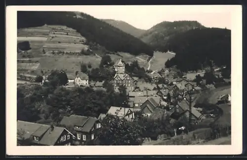 AK Schönbrunn /Thür. Wald, Ortsansicht aus der Vogelschau