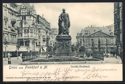 AK Frankfurt a. M., Goethe-Denkmal