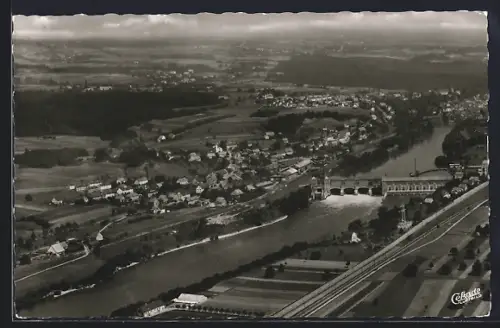 AK Laufenburg, Luftaufnahme, Staustufe