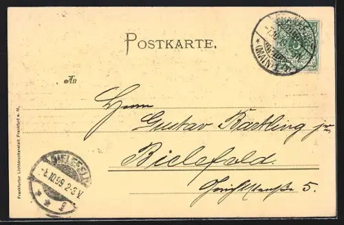 AK Frankfurt a. M., Opernhaus im Mondschein