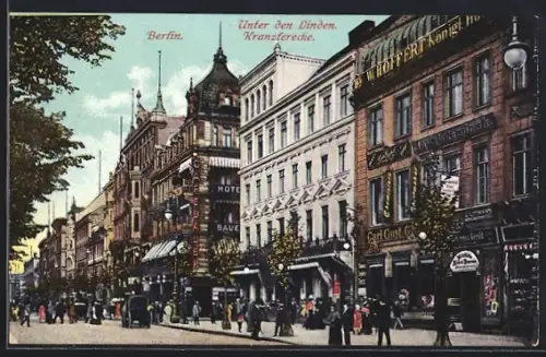 AK Berlin, Unter den Linden, Kranzlerecke, Hotel Bauer