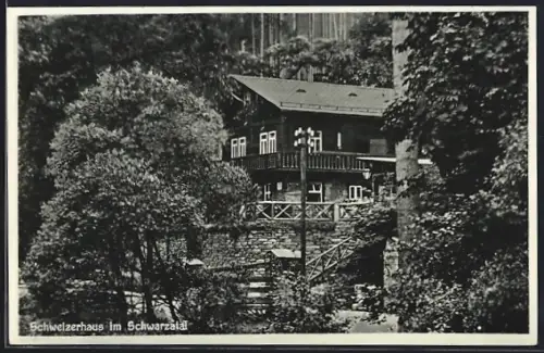AK Schweizerhaus im Schwarzatal, Blick auf das Gasthaus
