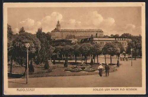 AK Rudolstadt, Schloss vom Anger aus gesehen