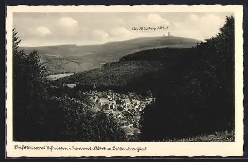 AK Schmitten i. Taunus, Blick auf Ort und den grossen Feldberg