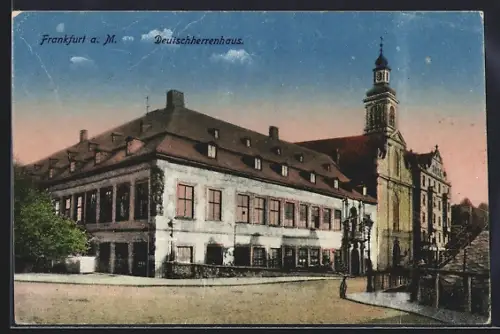 AK Frankfurt-Sachsenhausen, Deutschherrenhaus mit Strasse