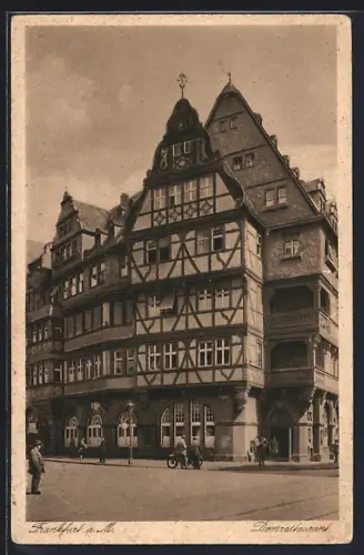 AK Frankfurt a. M., Domrestaurant mit Strassenpartie