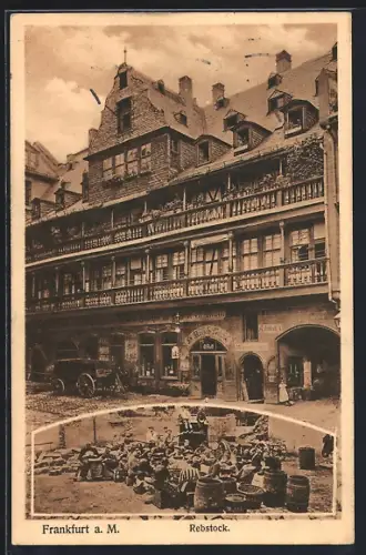 AK Alt-Frankfurt, Gasthaus Rebstock von der Strasse gesehen