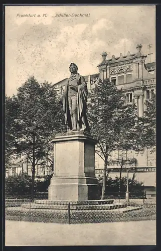 AK Frankfurt a. M., Schiller-Denkmal