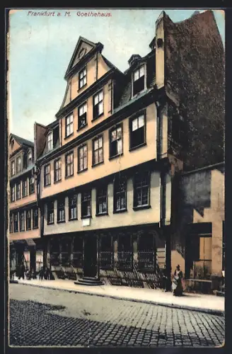 AK Alt-Frankfurt, Goethehaus mit Strassenpartie