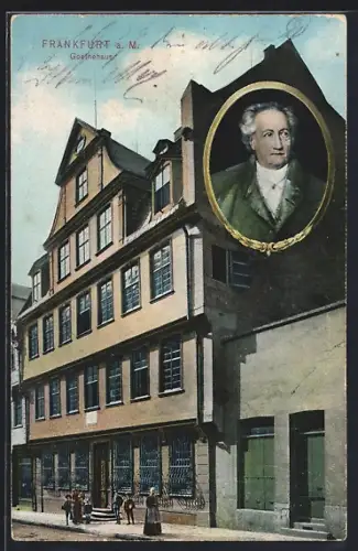 AK Frankfurt /M, Goethehaus, Portrait des Dichters