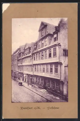 AK Alt-Frankfurt, Goethehaus mit Geschäften