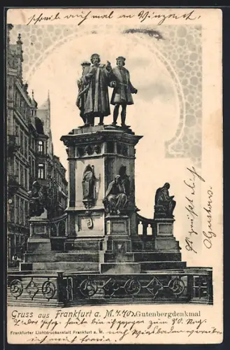 AK Frankfurt a. M., Gutenbergdenkmal