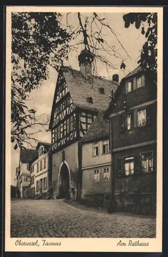 AK Oberursel i. Taunus, Am Rathaus, Strassenpartie