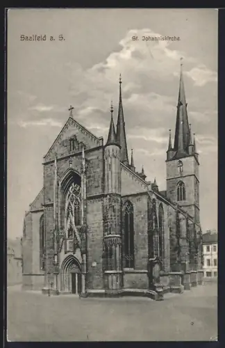 AK Saalfeld a. S., Blick auf die St. Johanniskirche