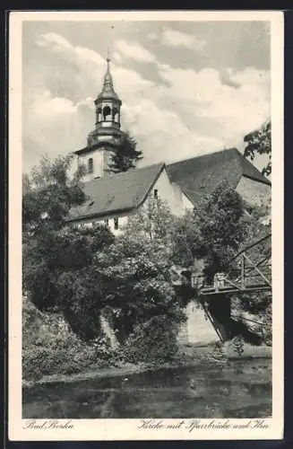AK Bad Berka, Kirche und Pfarrbrücke