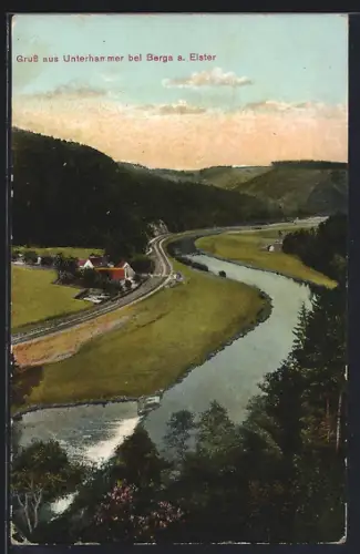 AK Unterhammer bei Berga, Panorama
