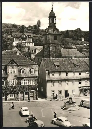 AK Bad Blankenburg /Thür., Marktplatz mit Kirche