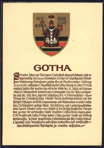 AK Gotha, Wappen der Gartenstadt