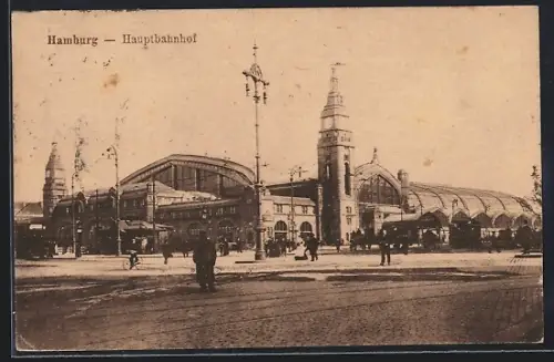 AK Hamburg-St.Georg, Partie am Hauptbahnhof