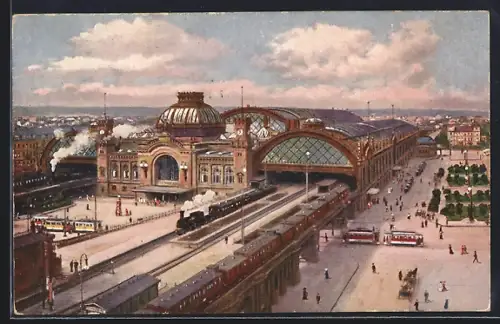 AK Dresden, Eisenbahn im Hauptbahnhof