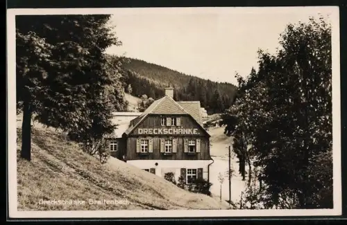 AK Breitenbach, Gasthaus Dreckschänke im Sonnenlicht