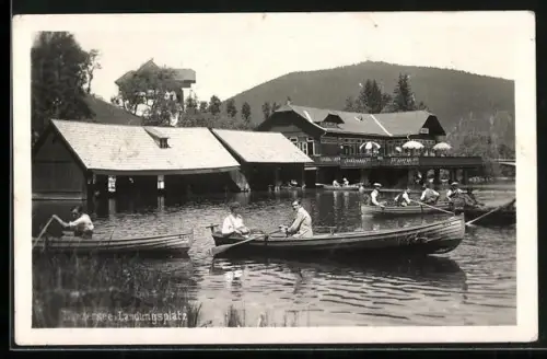 AK Lunz am See, Landungsplatz mit Booten