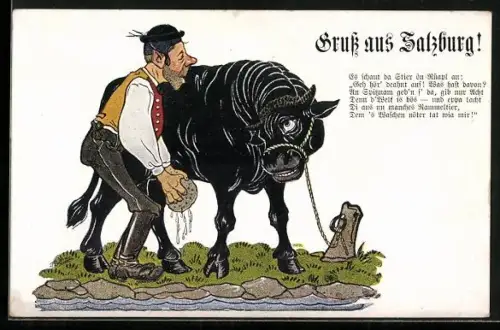 AK Salzburg, Mann wäscht Stier
