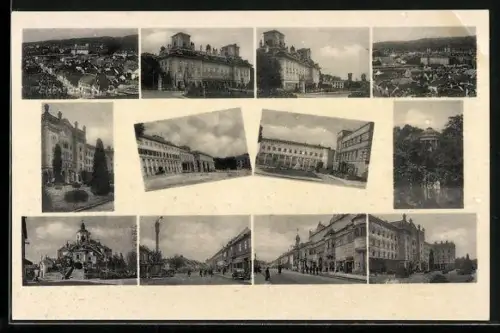 AK Eisenstadt, Kirche, Strassenpartie mit Mariensäule