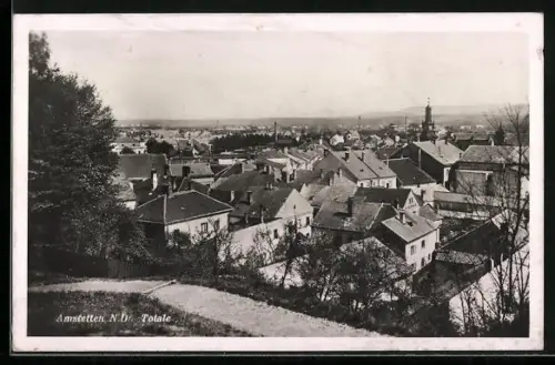 AK Amstetten, Ortspartie vom Berg aus gesehen