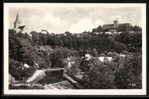 AK Weitra, Ortsansicht mit Burg