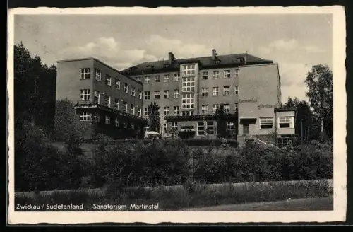 AK Zwickau i.B. / Cvikov, Ansicht vom Sanatorium Martinstal